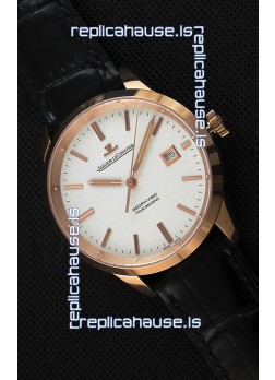 Jaeger LeCoultre Geophysic True Second Pink Gold Swiss Replica Watch White Dial 