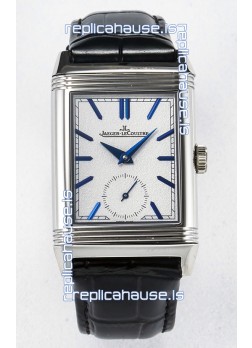 Jaeger-LeCoultre Reverso Super Clone DuoFace Blue/White Steel Replica Watch 