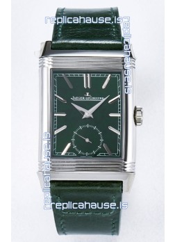 Jaeger-LeCoultre Reverso Super Clone DuoFace Green/White Steel Replica Watch 