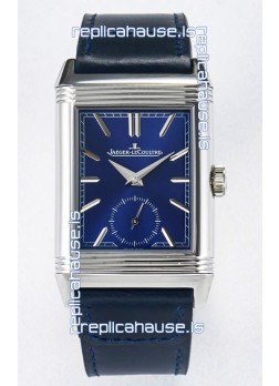 Jaeger-LeCoultre Reverso Super Clone DuoFace Blue/White Steel Replica Watch 