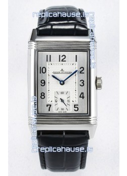 Jaeger-LeCoultre Reverso Super Clone DuoFace Black/White Steel Replica Watch 