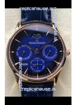 Jaeger LeCoultre Super Clone Master Ultra-Thin Perpetual Calendar Blue Dial Watch