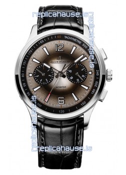 Jaeger LeCoultre Polaris Q902843J Chronograph Grey Dial Leather Strap Swiss Replica Watch 