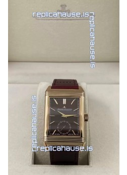 Jaeger-LeCoultre Reverso DuoFace Rose Gold Casing Watch Red Dial in Swiss Automatic Movement
