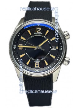 Jaeger LeCoultre Polaris Date Black Dial Rubber Strap 1:1 Mirror Replica Watch 42MM