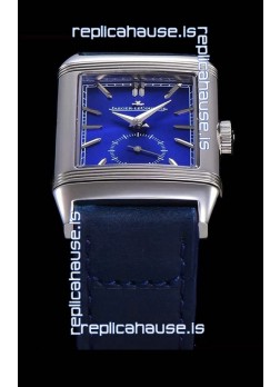 Jaeger LeCoultre Reverso Swiss Replica Watch in Steel Casing - Blue Dial 