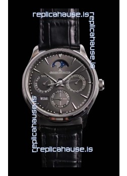 Jaeger LeCoultre Master Ultra Thin Perpetual Swiss Replica Watch in Grey Dial 