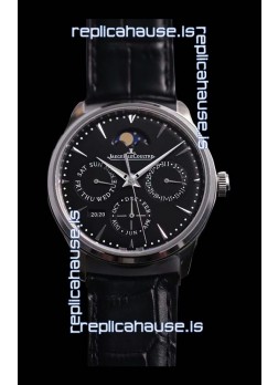 Jaeger LeCoultre Master Ultra Thin Perpetual Swiss Replica Watch in Black Dial 
