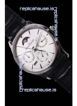 Jaeger LeCoultre Master Ultra Thin Perpetual Swiss Replica Watch in White Dial 