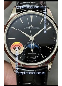 Jaeger LeCoultre Master Ultra Thin Moon Black Dial  904L Steel 1:1 Mirror Replica Watch