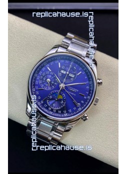 Longines Master Collection REF L2.673.4.92.6 Swiss Replica Watch in Blue Dial Steel Strap