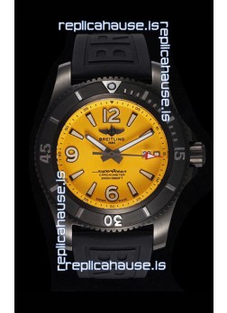 Breitling Superocean Automatic 46 Black Steel - Yellow Dial in DLC Coated Casing 