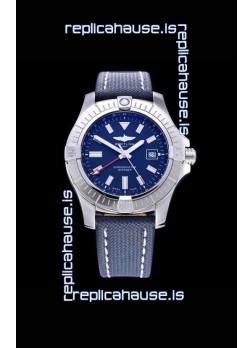 Breitling Avenger 43 Automatic Blue Dial Military Strap 1:1 Mirror Swiss Replica Watch 