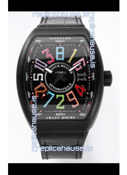 Franck Muller Vanguard Crazy Color Hours in DLC Coated Casing Swiss Replica Watch 