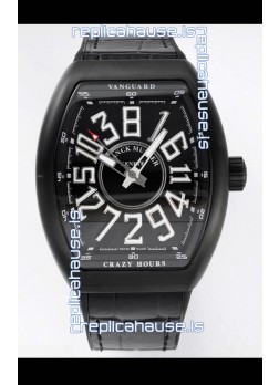 Franck Muller Vanguard Crazy Hours in DLC Coated Casing Swiss Replica Watch 