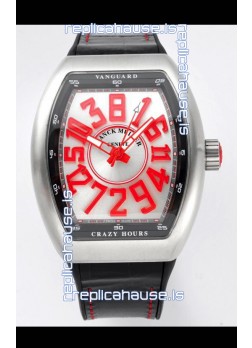 Franck Muller Vanguard Crazy Hours in Stainless Steel - White Dial Swiss Replica Watch 