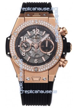 Hublot Big Bang Unico Rose Gold Diamonds Bezel 1:1 Mirror Edition Swiss Replica Watch