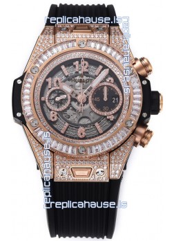 Hublot Big Bang Unico Rose Gold Diamonds Casing 1:1 Mirror Edition Swiss Replica Watch