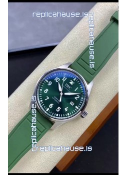 IWC Pilot MARK Series IW328205 1:1 Mirror Swiss Replica Watch in Green Dial and Strap
