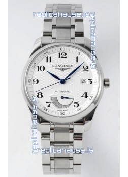 Longines Master Collection Automatic Power Reserve White Dial Swiss Replica Watch Steel Strap