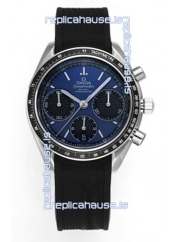 Omega Speedmaster Racing 904L Steel Chronograph 1:1 Mirror Replica in Blue Dial