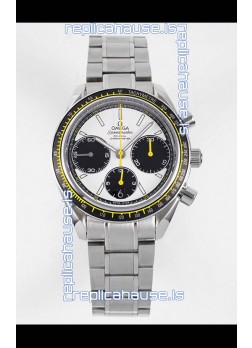 Omega Speedmaster Racing 904L Steel Chronograph 1:1 Mirror Replica in White Dial