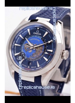 Omega Seamaster Aqua Terra 150M GMT Worldtime Rubber Strap Swiss Replica Watch