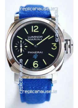 Panerai Marina PAM00777 Logo Acciaio Black Dial in 1:1 Mirror Quality - 904L Steel in Canvas Strap 