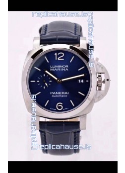 Panerai Luminor PAM01393 Automatic Blue Dial 42MM 1:1 Mirror Quality - 904L Steel in Leather Strap