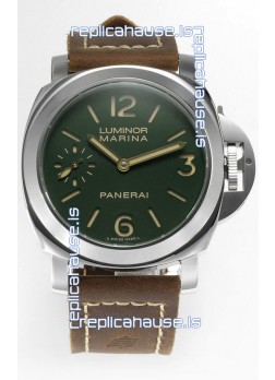 Panerai Luminor Marina 8 Days PAM00911 Green Dial 1:1 Mirror Quality - 904L Steel in Leather Strap