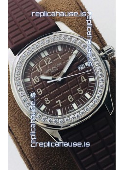 Patek Philippe Aquanaut 5067A Swiss Replica Brown Dial in Stainless Steel Diamonds Bezel 35MM