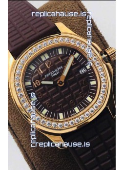 Patek Philippe Aquanaut 5067A Swiss Replica Watch in Yellow Gold Brown Dial - 35MM