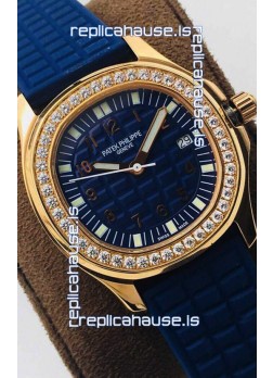 Patek Philippe Aquanaut 5067A Swiss Replica Watch in Yellow Gold Blue Dial - 35MM