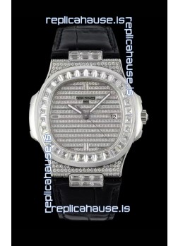 Patek Philippe Nautilus 5711/A Swiss Replica Watch 1:1 Mirror Replica in 904L Steel Diamonds Casing