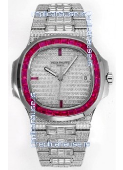 Patek Philippe Nautilus 5711/A Swiss Replica Watch 1:1 Mirror Replica in 904L Steel Diamonds Casing