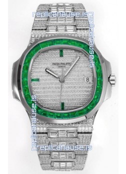 Patek Philippe Nautilus 5711/A Swiss Replica Watch 1:1 Mirror Replica in 904L Steel Diamonds Casing