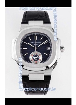 Patek Philippe Nautilus 5980/1A 904L Steel Case in Blue Dial Leather Strap - 1:1 Mirror Replica
