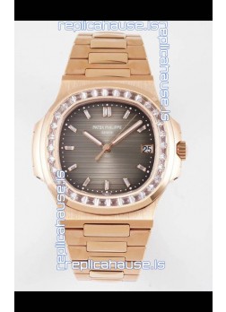 Patek Philippe Nautilus 5711/R Grey Dial 1:1 Mirror Swiss Replica Watch in Rose Gold 904L Steel 