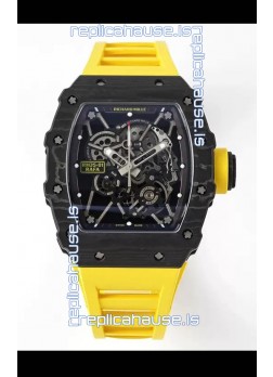 Richard Mille RM35-01 Rafael Nadal Carbon Fiber Casing with Genuine Tourbillon Super Clone Watch 
