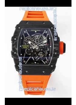 Richard Mille RM35-01 Rafael Nadal Carbon Fiber Casing with Genuine Tourbillon Super Clone Watch 