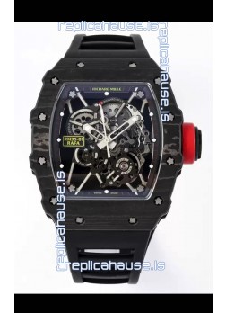 Richard Mille RM35-01 Rafael Nadal Carbon Fiber Casing with Genuine Tourbillon Super Clone Watch 