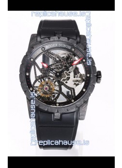 Roger Dubuis Excalibur Spider Flying Tourbillon Skeleton Carbon Casing 42MM 1:1 Mirror Swiss Watch
