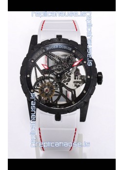 Roger Dubuis Excalibur Spider Flying Tourbillon Skeleton Carbon Casing 42MM 1:1 Mirror Swiss Watch