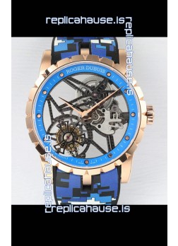 Roger Dubuis Excalibur Spider Flying Tourbillon Skeleton Rose Gold Casing 42MM 1:1 Mirror Swiss Watch