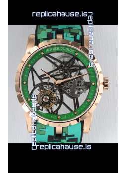 Roger Dubuis Excalibur Spider Flying Tourbillon Skeleton Rose Gold Casing 42MM 1:1 Mirror Swiss Watch