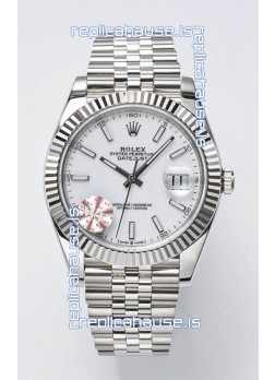 Rolex Datejust Cal.3235 Movement Swiss Watch 1:1 Mirror Replica 904L Steel 41MM - White Dial 