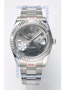 Rolex Datejust Cal.3235 WIMBLEDON Swiss Watch 1:1 Mirror Replica 904L Steel 41MM - Grey Dial 