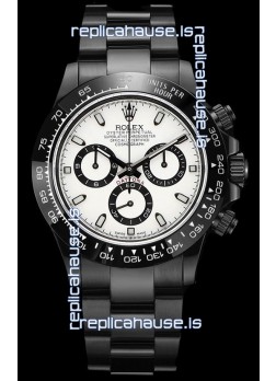 Rolex Daytona Blaken 1:1 Swiss Mirror Replica White Dial Cal.4130 Movement (WITH BOX) 