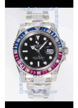 Rolex GMT Masters II Diamonds Swiss watch in 904L Case - 1:1 Mirror Quality