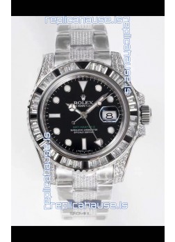 Rolex GMT Masters II Diamonds Swiss watch in 904L Case - 1:1 Mirror Quality